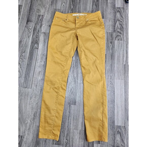 (3/$35) Mossimo Supply Co Jeans Womens 7 Yellow Skinny Fit 6 Stretch Juniors - Picture 1 of 11